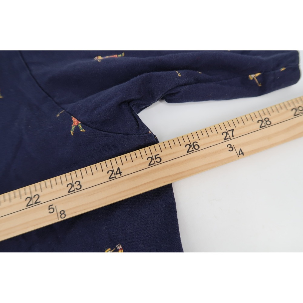 Vintage Polo Ralph Lauren Golf Shirt Mens XL Navy All Over Golfer Print Golf - Picture 7 of 9